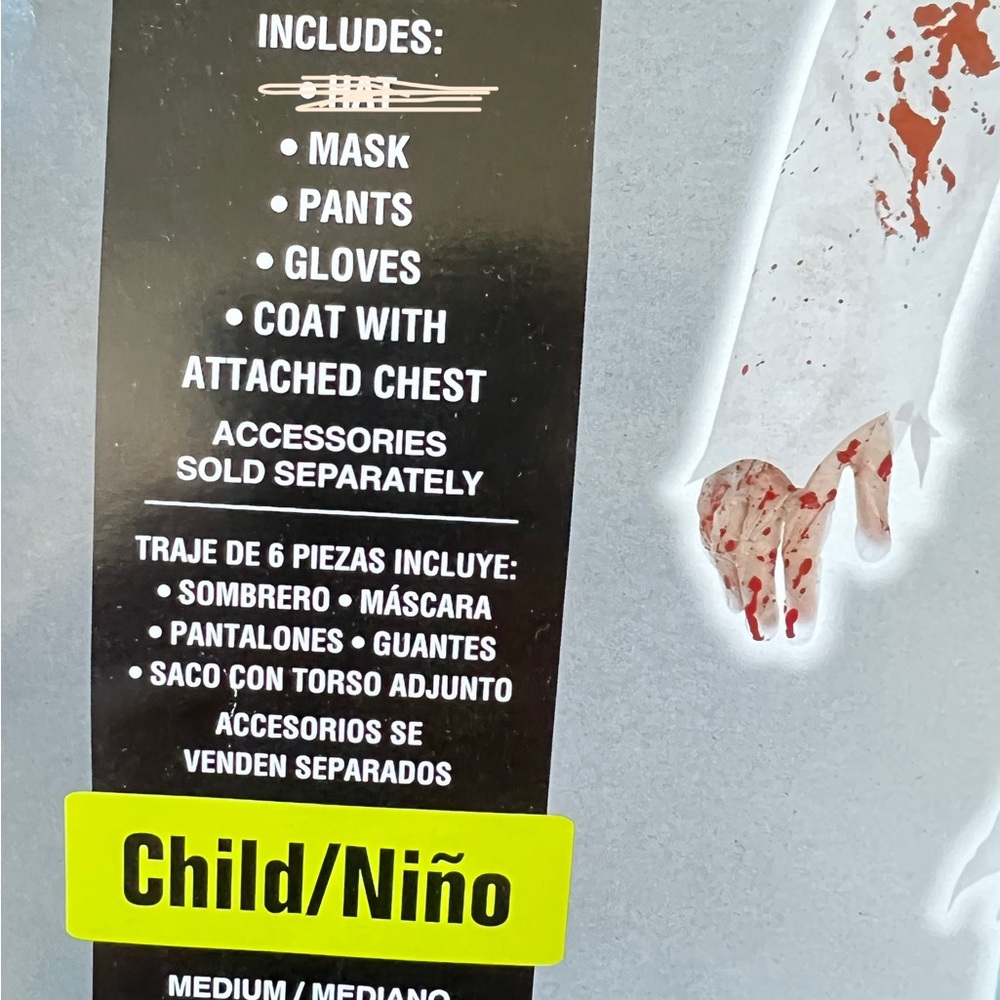 Zombie Doctor Kids Costume with stethoscope no hat Halloweensize M 8-10y - Picture 15 of 15